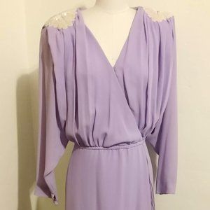 Vintage 80s Ferrali lavender dress